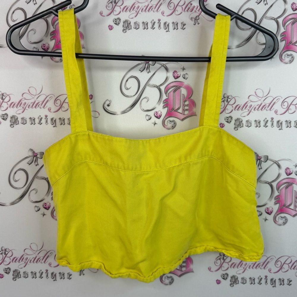Wilfred free crop tank top shirt sunshine Bright Yellow Crop Top